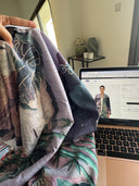 The Mahra Multicolor Scenic Print Abaya  | Ready To Ship