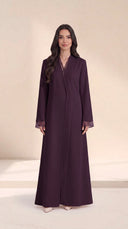 The Sabia Sheer Cuff and Front Wrap-Front Abaya