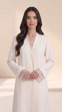 The Sabia Sheer Cuff and Front Wrap-Front Abaya