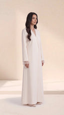 The Sabia Sheer Cuff and Front Wrap-Front Abaya
