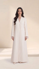 The Sabia Sheer Cuff and Front Wrap-Front Abaya