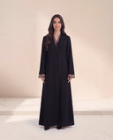 The Sabia Sheer Cuff and Front Wrap-Front Abaya