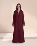 The Sabia Sheer Cuff and Front Wrap-Front Abaya
