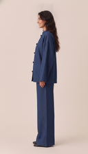 The Sabiha Jeans Co-Ord Set with Mandarin Collar