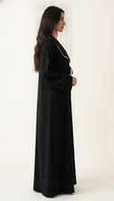 The Fawzia Lace Trim Tie-Front Abaya