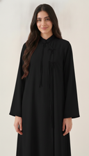 The Aziza Mandarin Collar Abaya with Tassel Tie Detail