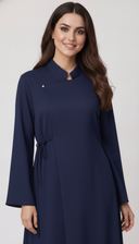 The Rahaf Mandarin Collar Side-Tie Abaya