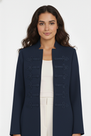 The Deema Military Style Knot-Detail Open Abaya