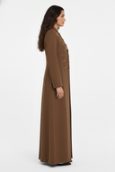 The Deema Military Style Knot-Detail Open Abaya
