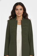 The Deema Military Style Knot-Detail Open Abaya