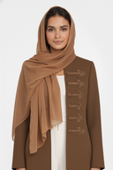 The Deema Military Style Knot-Detail Open Abaya