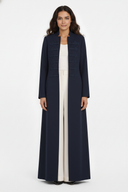 The Deema Military Style Knot-Detail Open Abaya