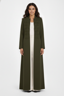 The Deema Military Style Knot-Detail Open Abaya