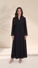 The Ramlah Shawl Sheer Collar and Sheer Cuff Detail Abaya