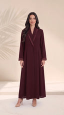 The Ramlah Shawl Sheer Collar and Sheer Cuff Detail Abaya