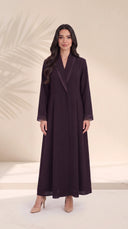 The Ramlah Shawl Sheer Collar and Sheer Cuff Detail Abaya