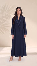 The Ramlah Shawl Sheer Collar and Sheer Cuff Detail Abaya