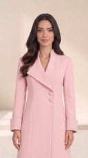 The Rofaida Asymmetric Lapel Abaya, in Pink, front view