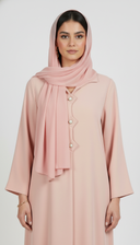 The Hadeel Minimal Pearl Button Abaya