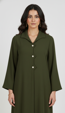 The Hadeel Minimal Pearl Button Abaya
