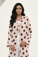 The Samirah Double Tie Polka Dot Open Abaya