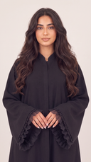 The Arij Bead Trim Ruffle Sleeve Abaya