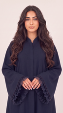 The Arij Bead Trim Ruffle Sleeve Abaya