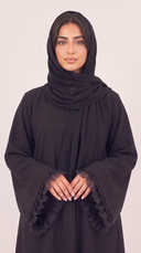 The Arij Bead Trim Ruffle Sleeve Abaya