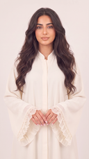 The Arij Bead Trim Ruffle Sleeve Abaya