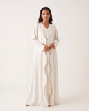 The Atheer Scalloped Open Front Abaya with Star Buttons