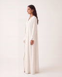 The Atheer Scalloped Open Front Abaya with Star Buttons