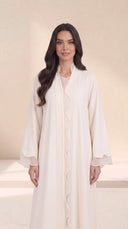 The Khadija Scallop-Trim Abaya with Layered Cuffs