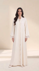 The Khadija Scallop-Trim Abaya with Layered Cuffs