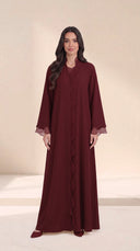 The Khadija Scallop-Trim Abaya with Layered Cuffs