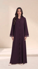 The Khadija Scallop-Trim Abaya with Layered Cuffs