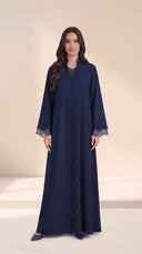 The Khadija Scallop-Trim Abaya with Layered Cuffs