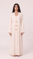The Rehab Shell Button Open Front Abaya