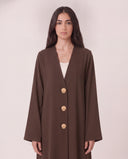 The Rehab Shell Button Open Front Abaya
