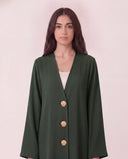 The Rehab Shell Button Open Front Abaya