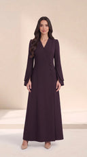 The Latifa Wrap-Front Abaya with Petal Sleeves