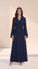 The Latifa Wrap-Front Abaya with Petal Sleeves
