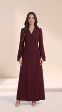 The Latifa Wrap-Front Abaya with Petal Sleeves