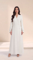 The Latifa Wrap-Front Abaya with Petal Sleeves