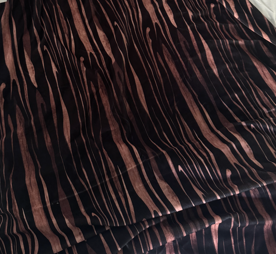 The Doha Brown Banded Open Front Abaya