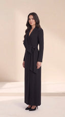 The Asira Draped Wrap Abaya with Waist Tie