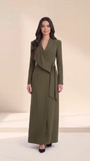 The Asira Draped Wrap Abaya with Waist Tie