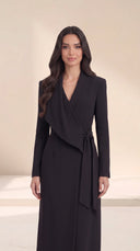 The Asira Draped Wrap Abaya with Waist Tie