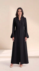 The Dariah Tailored Notch Neck Abaya with Layered Bell Cuffs