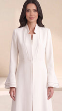 The Dariah Tailored Notch Neck Abaya with Layered Bell Cuffs