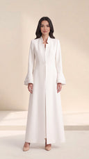 The Dariah Tailored Notch Neck Abaya with Layered Bell Cuffs